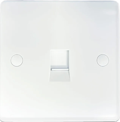 1 Gang RJ11 Telephone Socket - Round Corner