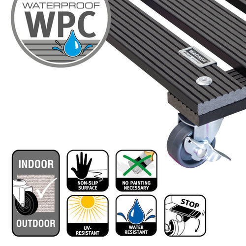 11.4" Gray Square WPC Plant Caddy