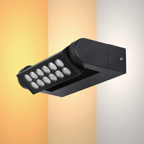 12W Black LED Wall Washer Light, IP65, 3CCT Selectable