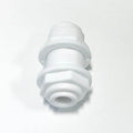 Aquarius Water 1/4-inch bulkhead connector for water systems, showing a close-up of the durable plastic fitting.