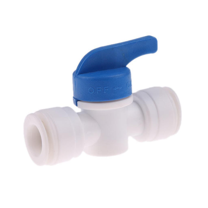 Aquarius Water 1/4-inch inline ball valve shutoff connector for water supply lines, made of durable metal for reliable flow control.