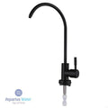Black 1/4-inch kitchen water faucet by Aquarius Water, metal tap with modern design and easy-to-use spout.