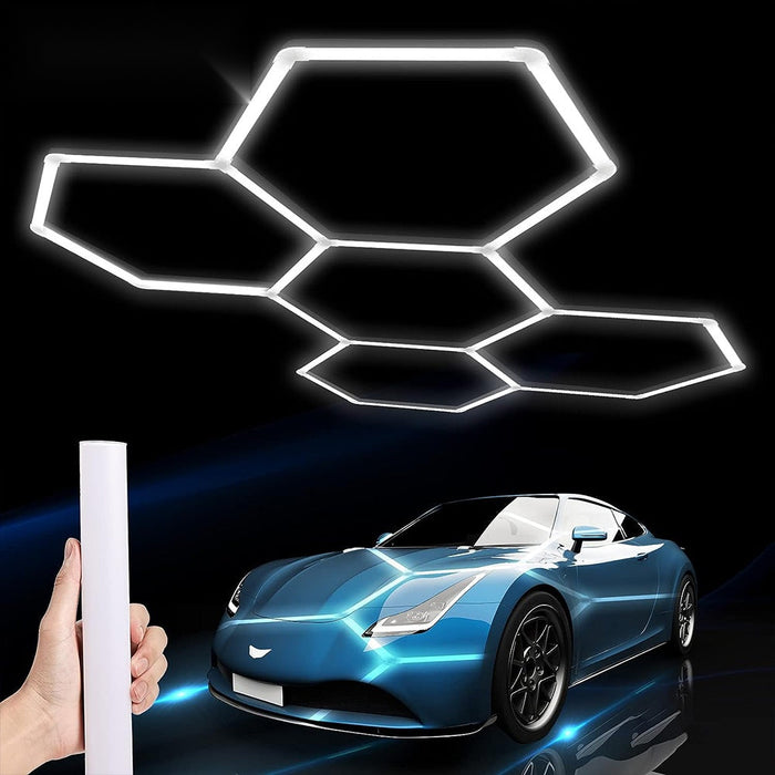 160W Hexagon Designer LED Light, Switchable CCT, 5 Panel
