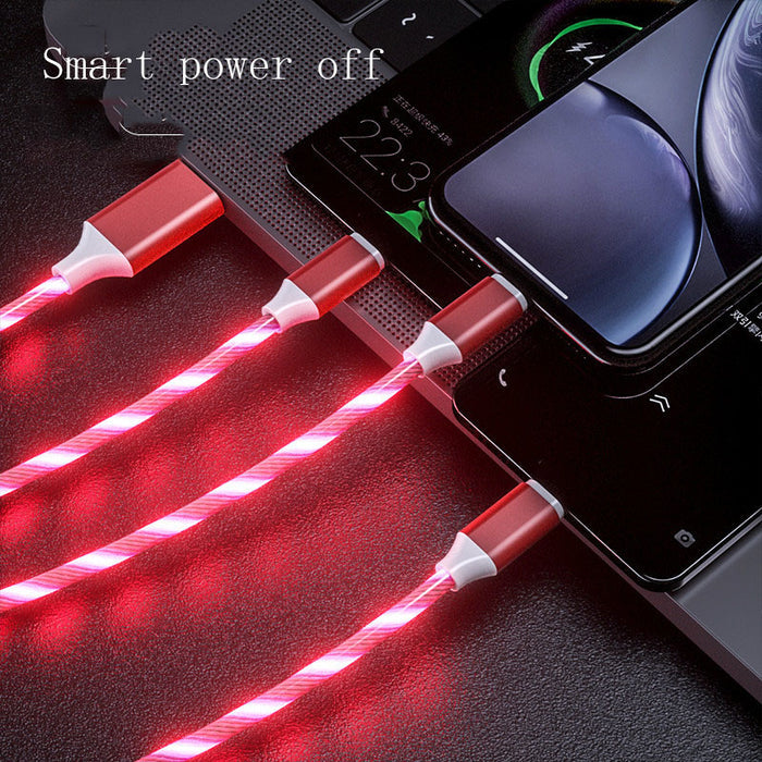 3-in-1 LED Charging Cable – USB-C, Micro USB & Lightning
