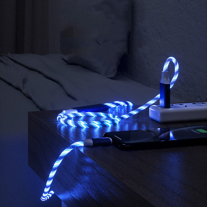 3-in-1 LED Charging Cable – USB-C, Micro USB & Lightning