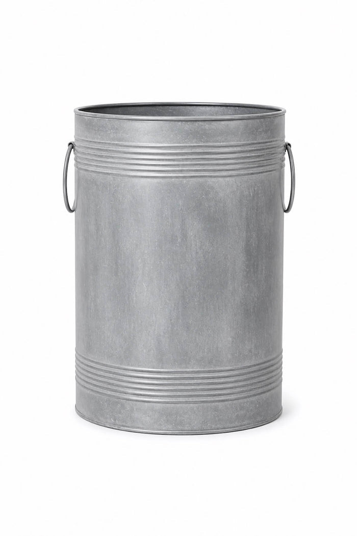 Aged Zinc Barrel Planter