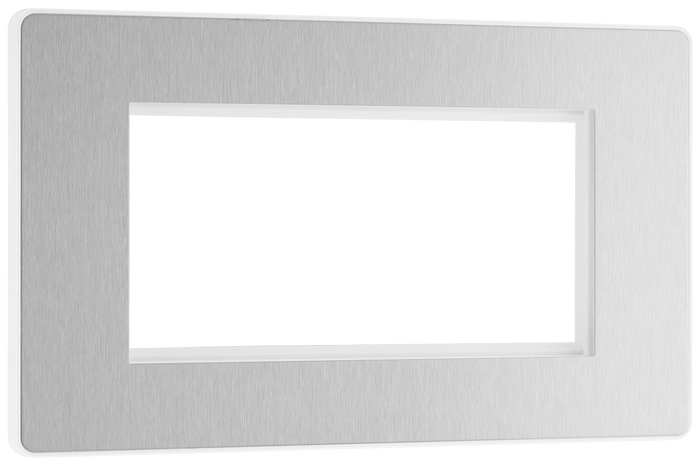 BG Evolve Brushed Steel 4 module rectangular - PCDBSEMR4W-01