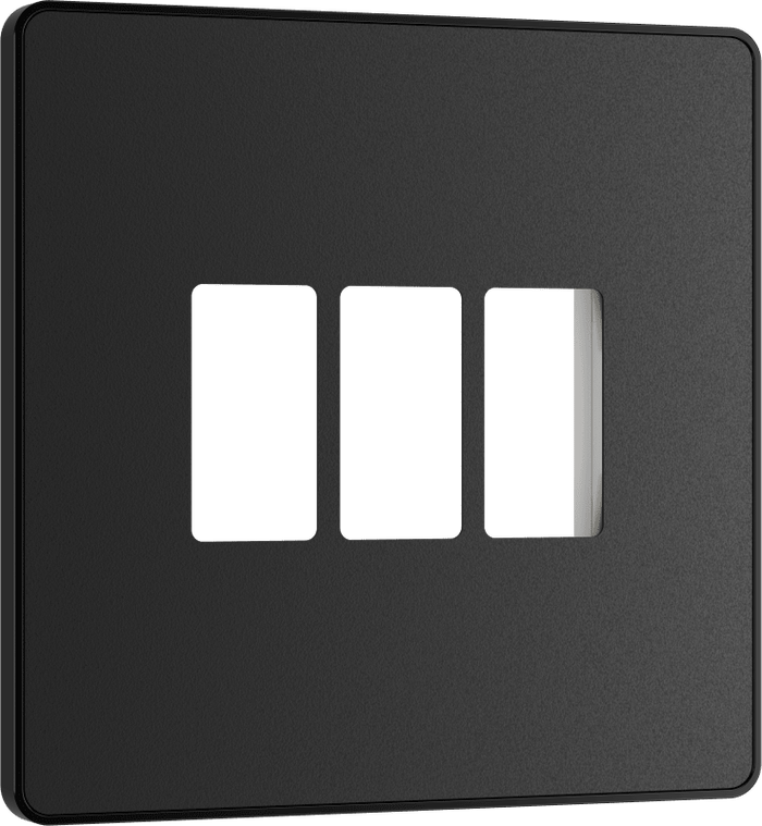 BG Evolve Matt Black 3 module front plate - MPCDMB3B-01
