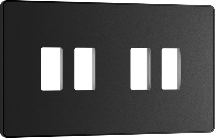 BG Evolve Matt Black 4 module front plate - MPCDMB4B-01