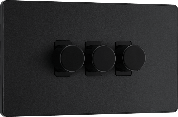 BG Evolve Matt Black Triple, 2 way push 200W - PCDMB83B-01