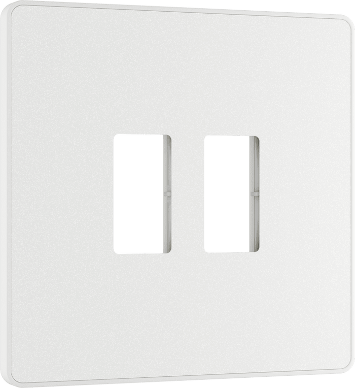 BG Evolve Pearlescent White 2 module plate - MPCDCL2W-01