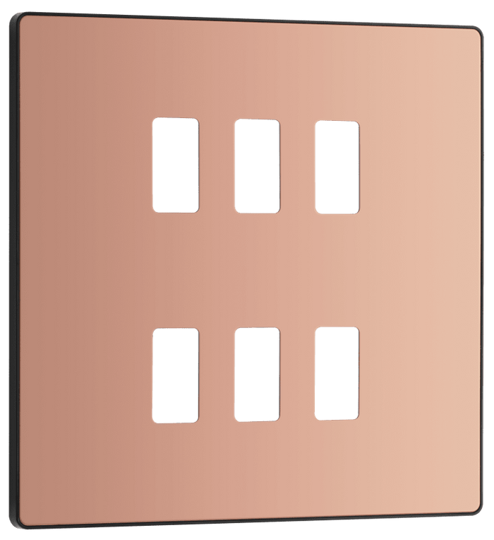 BG Evolve Polished Copper 6 module, square - RPCDCP6B-01