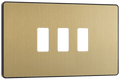 BG Evolve Satin Brass 3 module, rectangular - RPCDSB3B-01