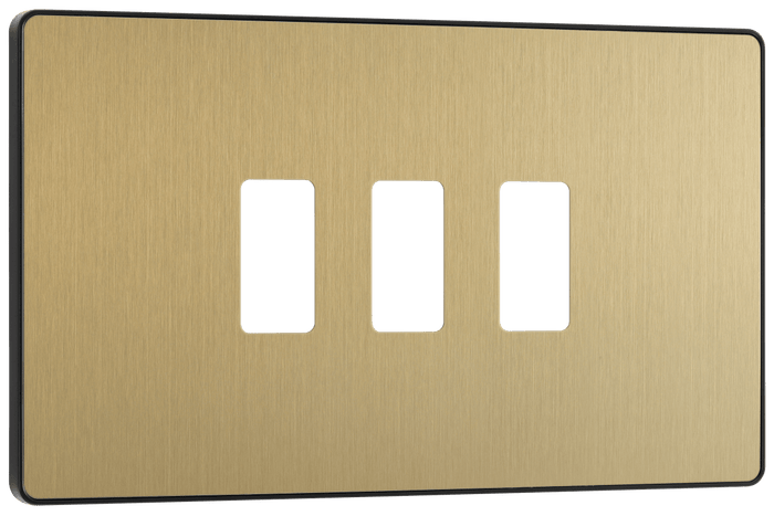 BG Evolve Satin Brass 3 module, rectangular - RPCDSB3B-01
