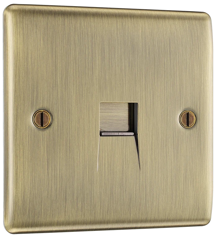 BG Nexus Metal Antique Brass Telephone & Data Outlets
