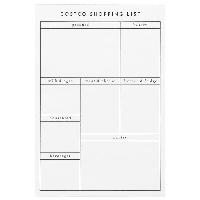 Costco Shopping List Notepad