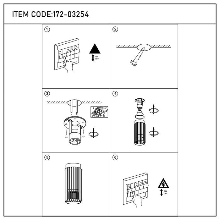 Cylindrical Slatted Flush Mount Light