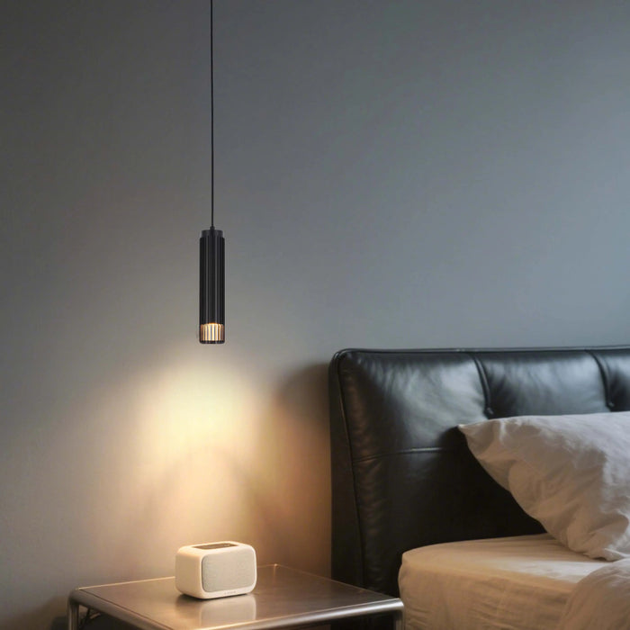 Cylindrical Slatted Pendant Light