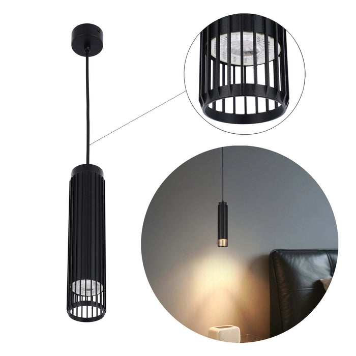 Cylindrical Slatted Pendant Light