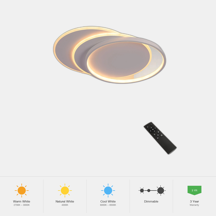 Tekled Dimmable CCT Tunable Overlapping Tray LED Ceiling Light
