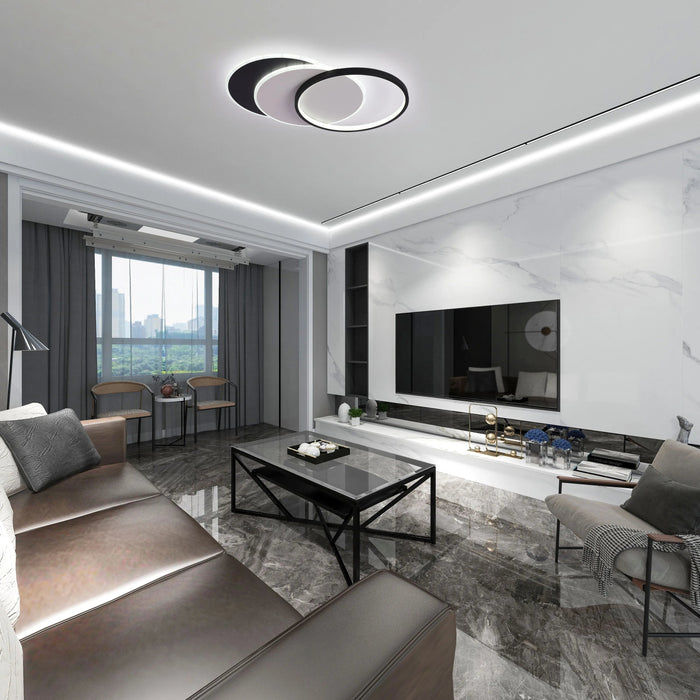 Dimmable CCT Tunable Overlapping Tray LED Ceiling Light
