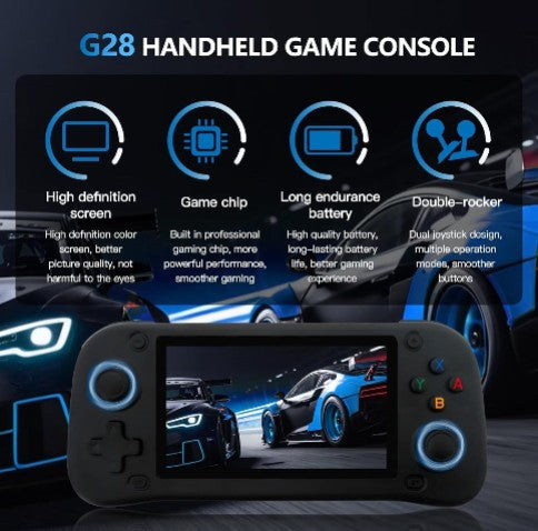 G28 Handheld Retro Gaming Console – 64GB, PSP/PS1/N64, 4.3" HD Screen