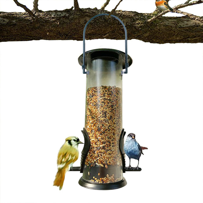 Hanging Plastic Bird Feeder Station – Outdoor Garden Tree Food Dispenser