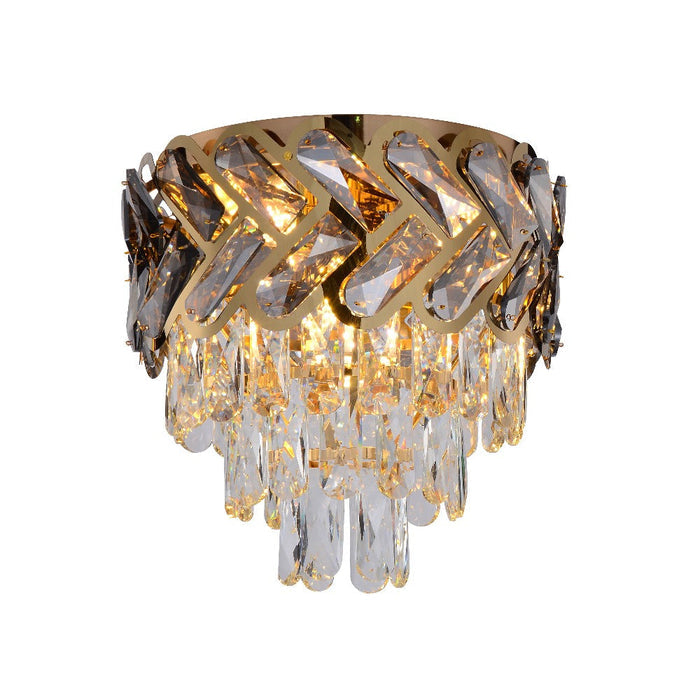 Herringbone Crystal Chandelier Ceiling Light Gold
