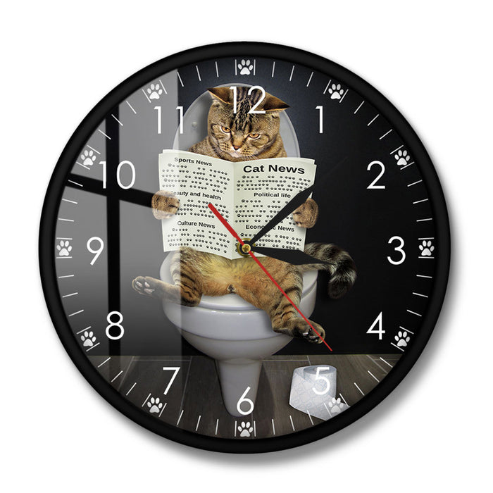 “Hilarious Cat on Toilet Clock – Perfect Gift for Cat Lovers”