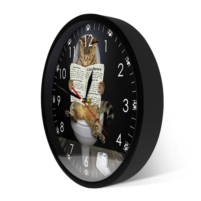 “Hilarious Cat on Toilet Clock – Perfect Gift for Cat Lovers”