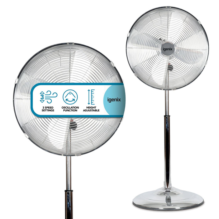 Igenix DF1660 16 Inch Chrome Pedestal Fan — main