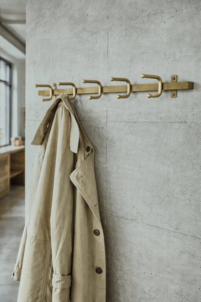 Industrial Hook Rail - Antique Brass