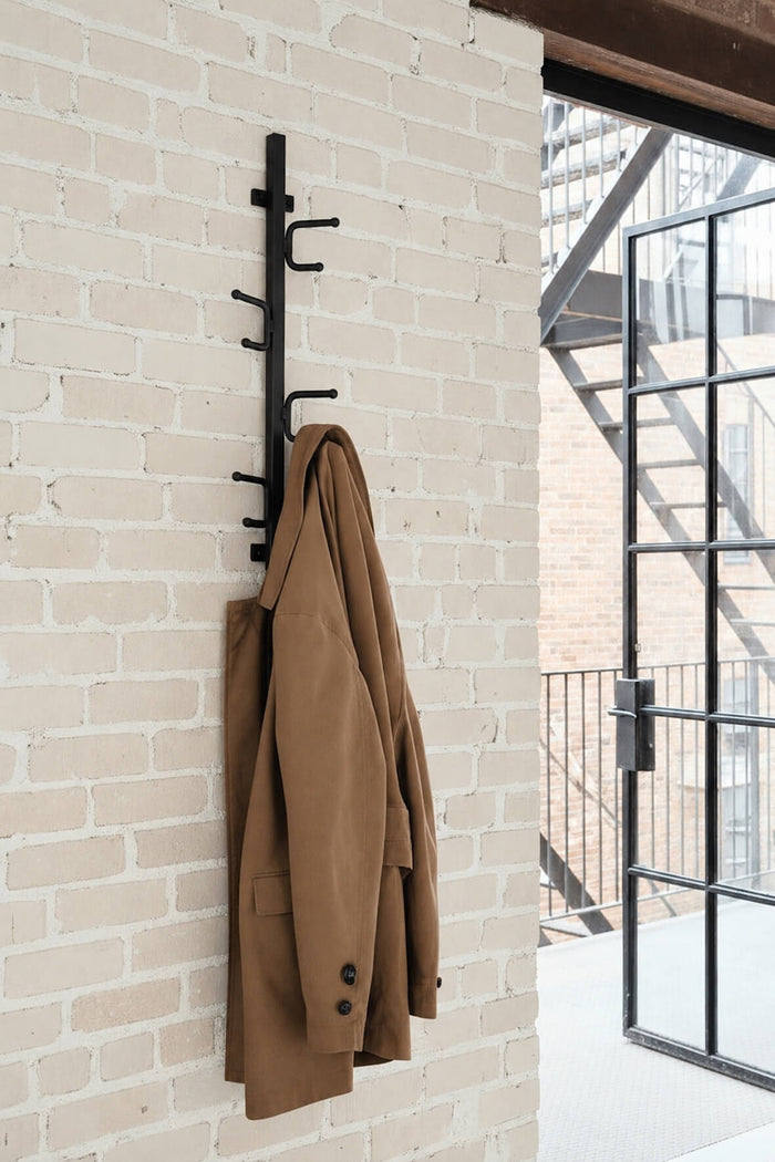 Industrial Vertical Hook Rail - Matt Black