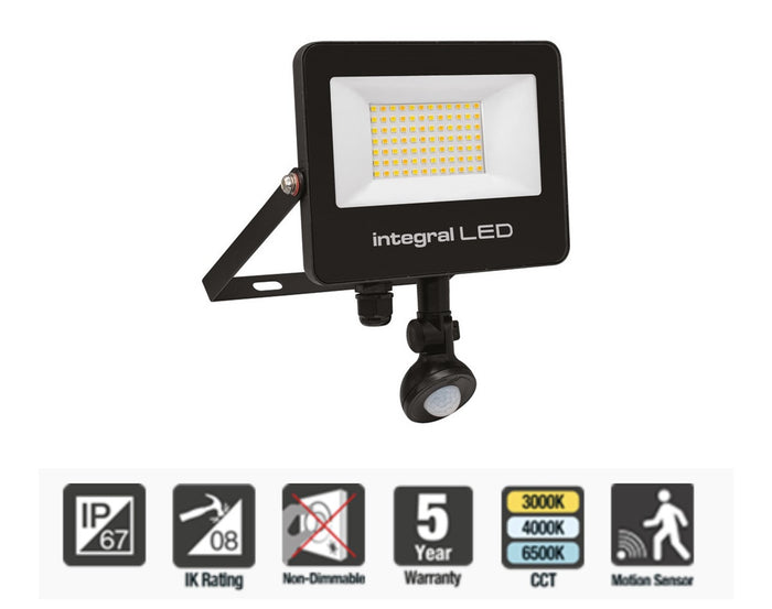 Integral Super Slim 2 Floodlight, 30W 3000LM, PIR, Tuya CCT Dimmable