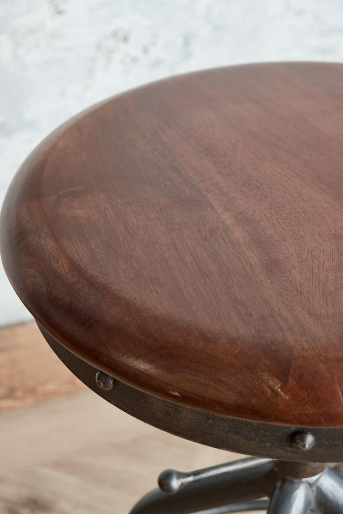 Machine Shop Stool wooden seat