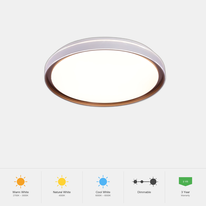 Tekled Modern Flush Mount Ceiling Light with Triple Light Diff