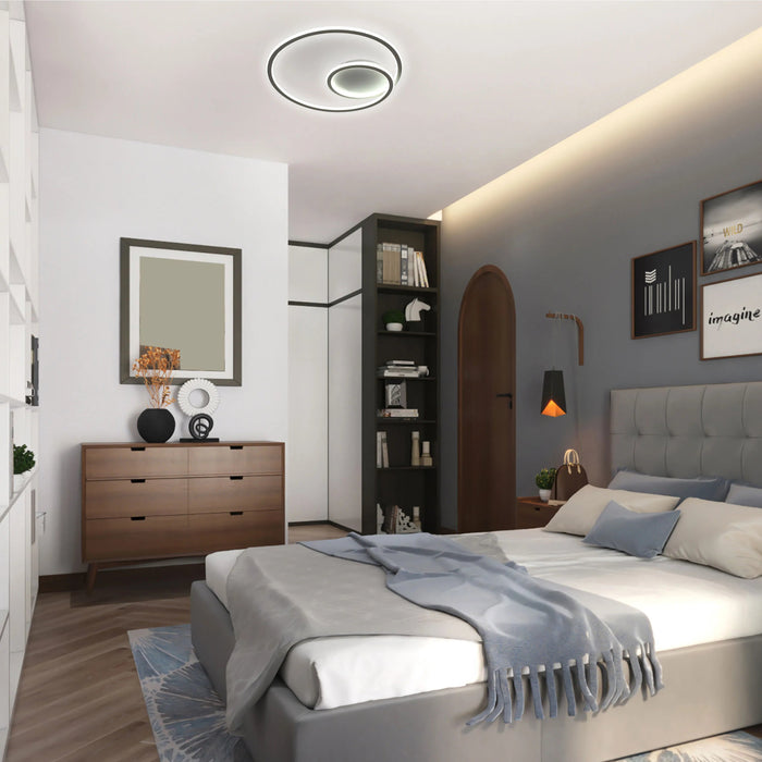 Modern Spiral LED Ceiling Light, 72W, CCT Tunable & Dimmable
