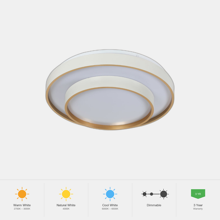 Tekled Modern Two-Layer LED Flush Mount Ceiling Light with Rem