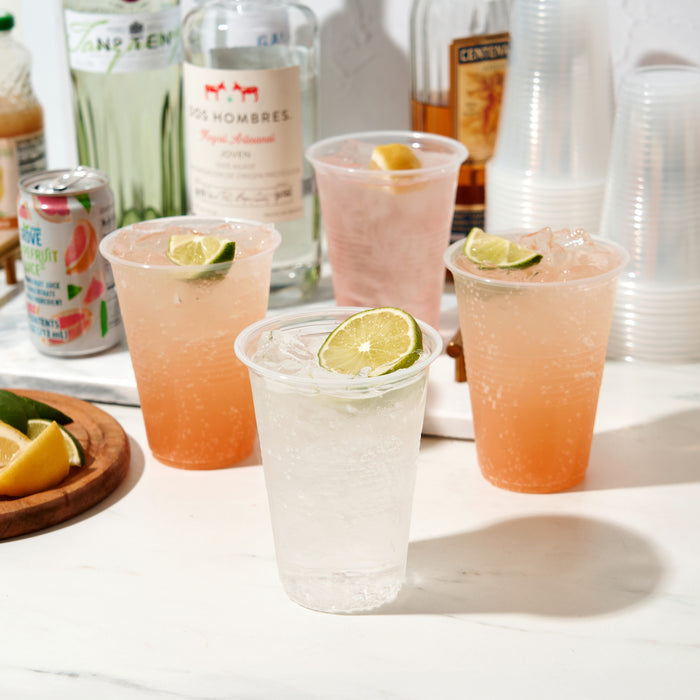 Party 16 oz Plastic Cups in Clear, Set of 50