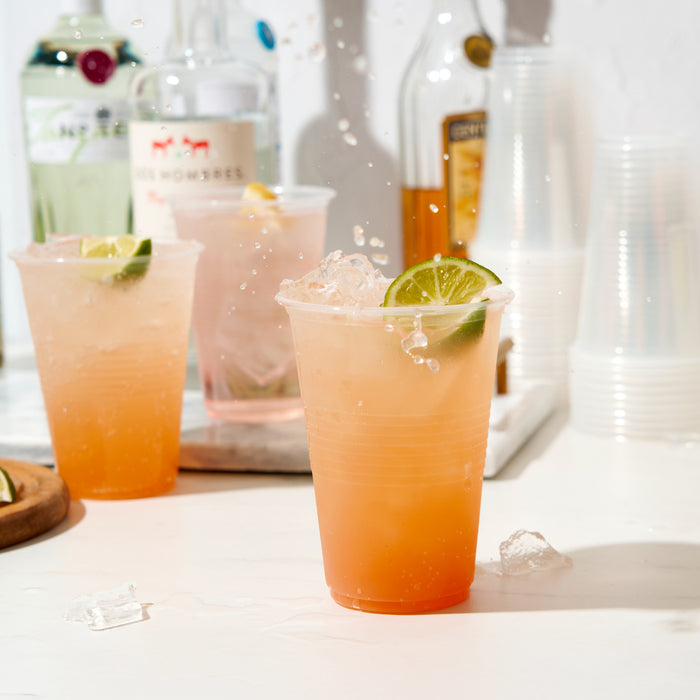 Party 16 oz Plastic Cups in Clear, Set of 50