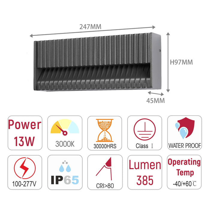 Rectangular Outdoor Wall Light IP65