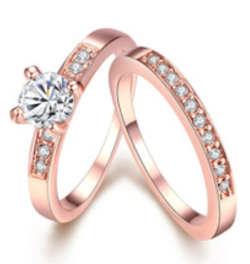 Rose Gold Diamond Ring for Women – Luxury Rose Gold Plated Copper Band