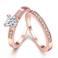 Rose Gold Diamond Ring for Women – Luxury Rose Gold Plated Copper Band