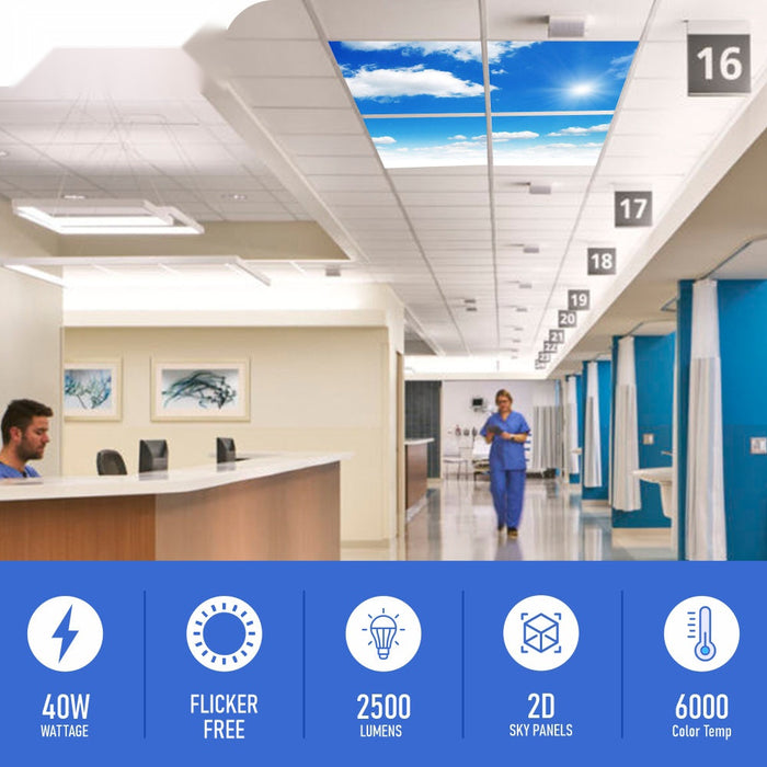 SKY Cloud LED Panel 2D version 60x60cms 40W 4 pcs set