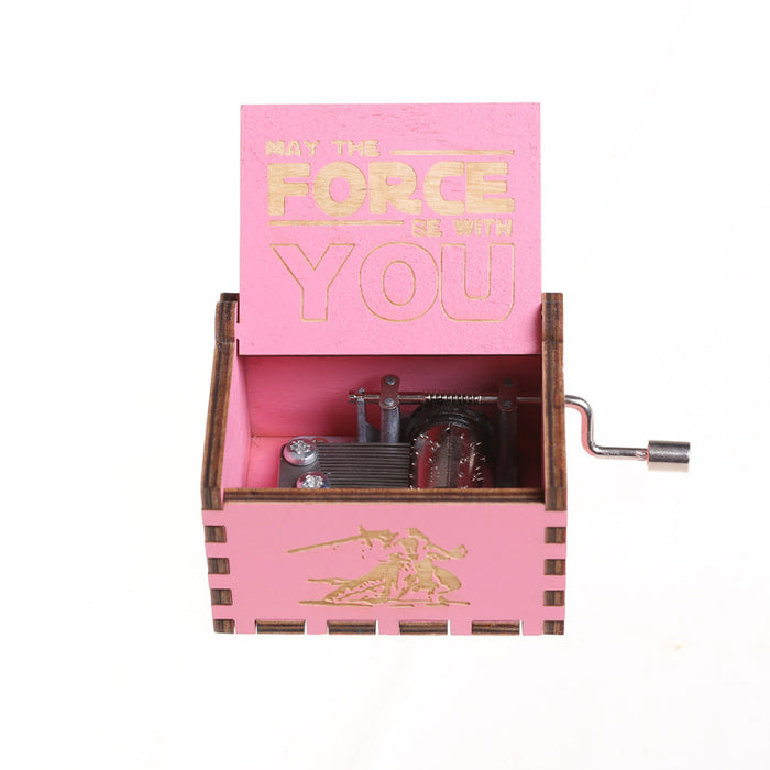 Star Wars Wooden Music Box Classically Carved Hand-cranked Wooden Music Box