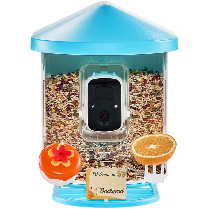VEVOR Smart Bird Feeder With Camera 2K HD AI Identify Bird Species Auto Capture