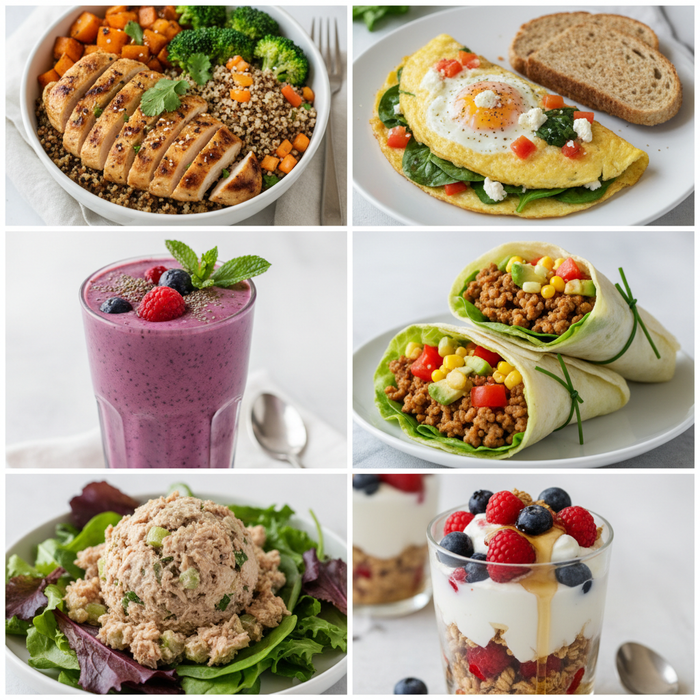 High-Protein Meal Collage