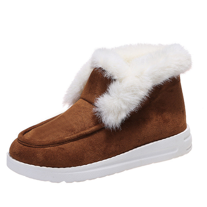 Women’s Plush Fur Ankle Boots – Soft & Warm Winter Footwear
