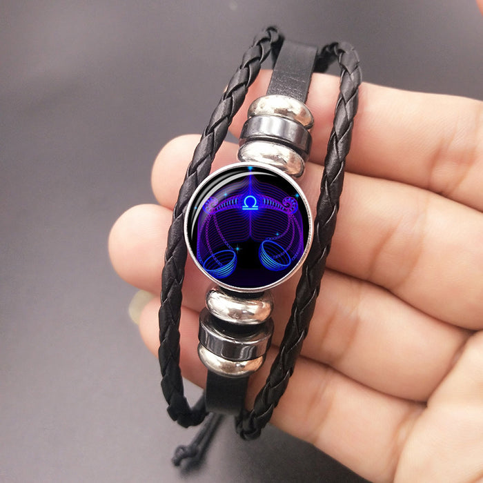 Zodiac Constellation Bracelet - Luminous Glow in the Dark Braided Bracelet for Men, Women & Kids