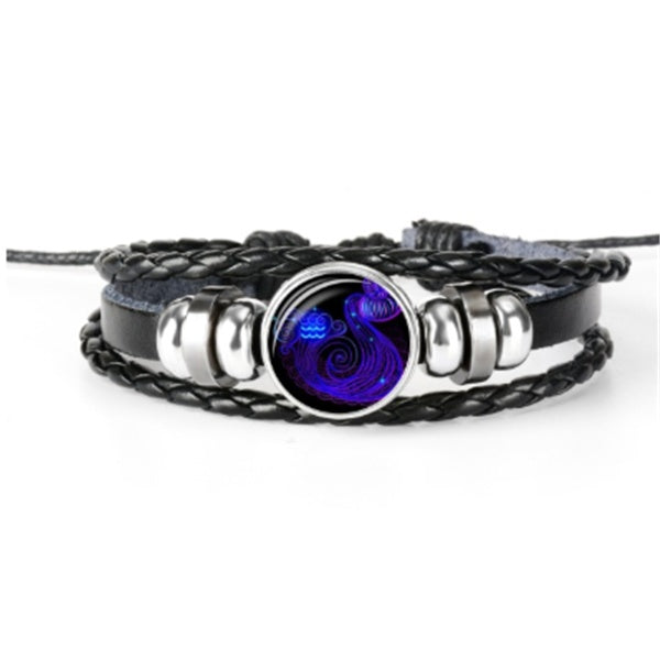 Zodiac Constellation Bracelet - Luminous Glow in the Dark Braided Bracelet for Men, Women & Kids